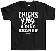 Threadrock Little Boys' Chicks Dig a Ring Bearer Toddler T-Shirt 2T Black