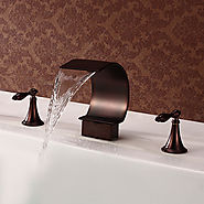 Antique Style Waterfall Oil-rubbed Bronze Two Handles Bathtub Faucet