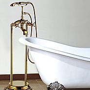 Ti-PVD Finish Antique Floor Standing Tub Faucet with Hand Shower