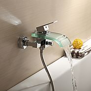 Contemporary Chrome Finish Brass Bathtub Faucet Shower Faucet