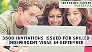 DIBP issued 3500 invitations for Skilled Independent Visas in September