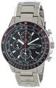 Seiko Men's SSC007 Stainless Steel and Black Dial Watch