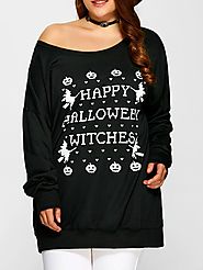 Pullover Letter Witch Print Sweatshirt @ Rosegal