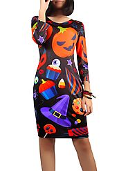 Halloween Jack-O-Lantern Print Dress @ DressLily