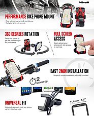 Vibrelli Universal Bike Phone Mount - Fits iPhone 7, 7 Plus, 6, 6 Plus and Android devices
