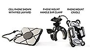 Bike & Motorcycle Phone Holder with FREE Cell Phone Lanyard! Sleek Handlebar Mount Suitable for Motorbikes, Mountain ...