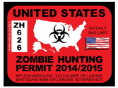United States Zombie Hunting Permit (Bumper Sticker)