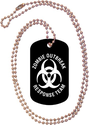 Zombie Outbreak Response Team Black Dog Tag with Neck Chain
