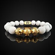 Natural Howlite Luxury Gold Bracelet
