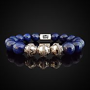 Natural Lapis Lazuli Luxury Silver Bracelet