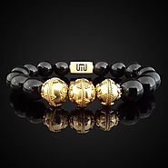 Natural Obsidian Luxury Gold Bracelet nextprev PREMIUM LUXURY CO