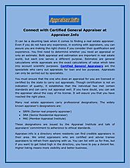 Connect with Certified General Appraiser at Appraiser.Info