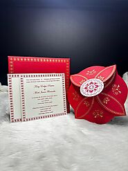 RED BUTTERFLY THEMED - SCREEN PRINTED WEDDING INVITATION : W-820B - 123WeddingCards