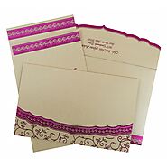 Ivory Shimmery Foil Stamped Wedding Invitation