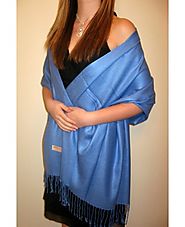 Dazzling Cornflower Blue Pashmina Silk Shawl Wrap