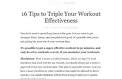16 Tips to Triple Your Workout Effectiveness : zenhabits