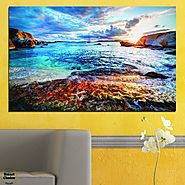 Картина пано за стена от 1 част - Морски изгрев в ярки цветове - HD-244-1 - Smart Choice