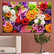 Картина пано за стена от 1 част - Жизнерадостни летни цветя - HD-722-1 - Smart Choice