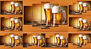 Декоративно пано за стена от 5 части - "Наздраве с пенлива бира" - HD-976 - Smart Choice