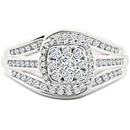 10K White Gold 1/2ctw Diamond Ring Cocktail Fashoin Wedding Ring (i2/i3, i/j)