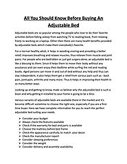 All You Should Know Before Buying An Adjustable Bed