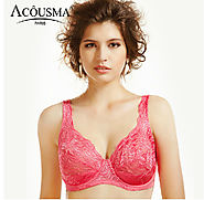 Embroidery floral bra sexy lace push up big size D/E cup bras and panty set
