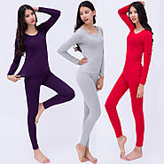 Women Long Johns Top Pant Solid Slim Modal Comfortable Lady Body Suit Winter