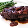 Flat-iron steak with wine sauce