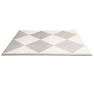 Skip Hop Geo Grey-Cream Playspot Foam Floor Tile Playmat, Chevron