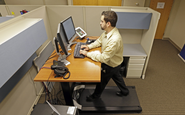Treadmill desks get workers moving