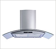 Winflo 30" Wall Mount Stainless Steel/Arched Tempered Glass Convertible Ducted/Ductless Kitchen Range Hood with 450 C...