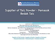 Supplier of Talc Powder Pemasok Bedak Talc