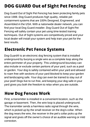 Dog Guard - Out Of Sight Fencing For Pets