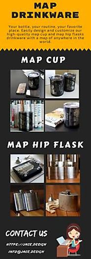 Map Drinkware - Map Cup And Map Hip Flask