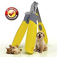 Trim-Pet Dog Nail Clippers ~ Professional Vet Quality ~ Razor Sharp Stainless Steel Blades With Safety Guard ~ Ergono...