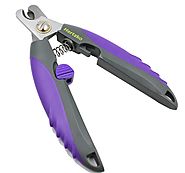 Professional Pet Nail Clipper and Trimmer By Hertzko - Suitable for Medium to Large Dogs and Cats - Includes Safety G...