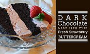Dark Chocolate Cake Iced With Fresh Strawberry Buttercream