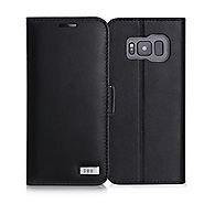 FYY Galaxy S8 Case,[RFID Blocking wallet] Premium Genuine Leather 100% Handmade Wallet Case Credit Card Protector for...