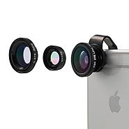 Vinsic Camera Lens, Universal Detachable 180°Fish Eye Lens Wide Angle Lens Micro Lens 3 in 1 Camera Lens Kits for iPh...