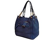 Navy Blue 2-Way Handbag with Multi Compartment