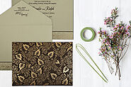 BROWN MATTE PAISLEY THEMED - SCREEN PRINTED WEDDING INVITATION : I-811A - 123WeddingCards