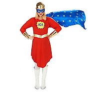 Pop Art Comic Super Woman Adult Maternity Costume - Official Adult Costumes