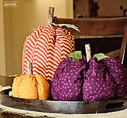 Easy Fabric Pumpkins - Scattered Thoughts of a Crafty Mom by Jamie Sanders