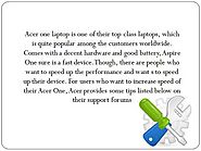 What are the steps to speed up performance of Acer Aspire One