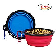 2pcs Menpet® Collapsible Pet Travel Bowl Water Feeder Bowl Dog Cat Portable Bowl