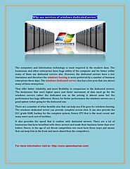 Why use services of Windows dedicated server?