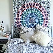 Add a flair to guest room with wall tapestry