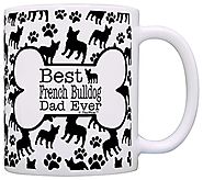 Dog Owner Gifts Best French Bulldog Dad Ever Paw Pattern Gift Coffee Mug Tea Cup Bone Pattern