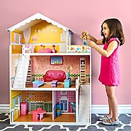 Best Choice Products Wooden Dollhouse with Furniture