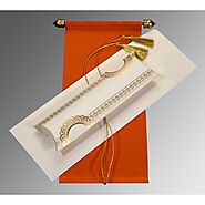 BURNT ORANGE VELVET WEDDING CARD : SC-5010I - 123WeddingCards